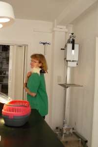 Tierärztin Dr. Elisabeth Kania bei der Arbeit mit Kleintieren und Nagern
